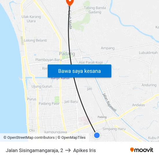 Jalan Sisingamangaraja, 2 to Apikes Iris map