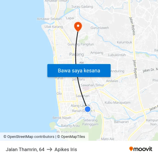 Jalan Thamrin, 64 to Apikes Iris map