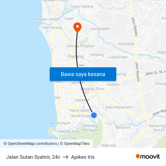 Jalan Sutan Syahrir, 24c to Apikes Iris map