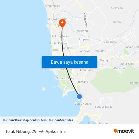 Teluk Nibung, 29 to Apikes Iris map