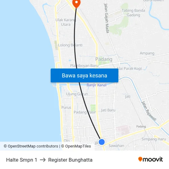 Halte Smpn 1 to Register Bunghatta map
