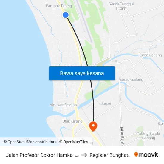 Jalan Profesor Doktor Hamka, 22 to Register Bunghatta map