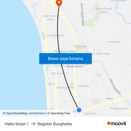 Halte Smpn 1 to Register Bunghatta map