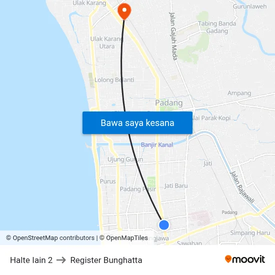 Halte Iain 2 to Register Bunghatta map