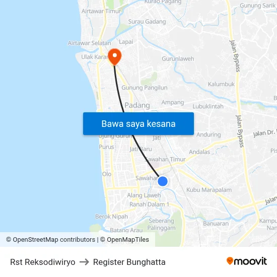 Rst Reksodiwiryo to Register Bunghatta map