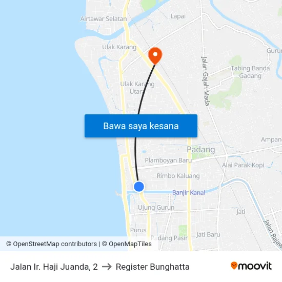 Jalan Ir. Haji Juanda, 2 to Register Bunghatta map