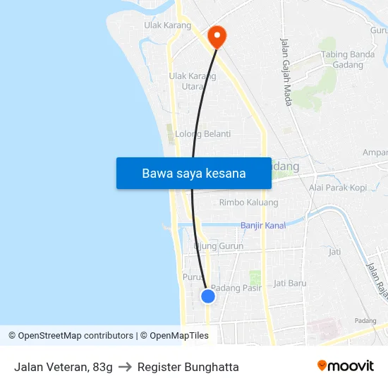 Jalan Veteran, 83g to Register Bunghatta map