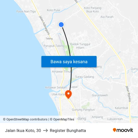 Jalan Ikua Koto, 30 to Register Bunghatta map