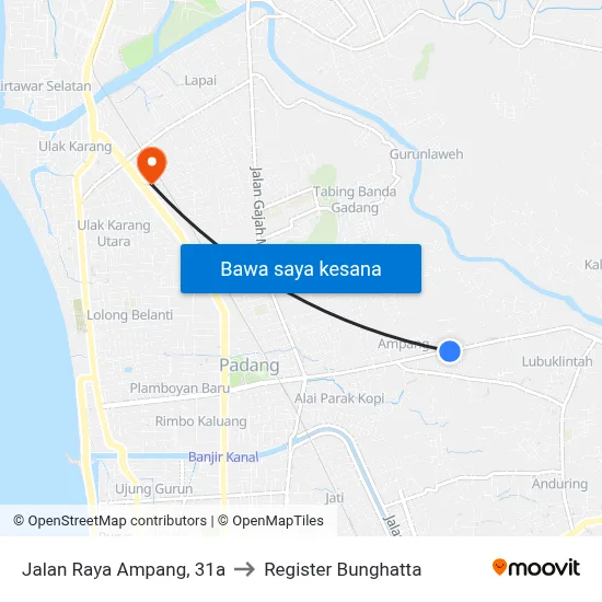 Jalan Raya Ampang, 31a to Register Bunghatta map