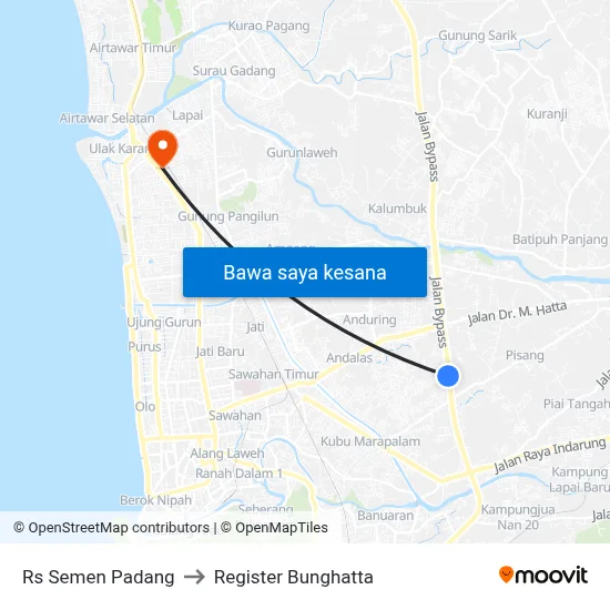 Rs Semen Padang to Register Bunghatta map