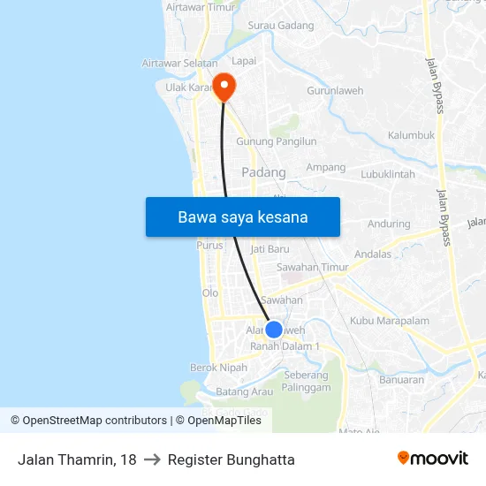 Jalan Thamrin, 18 to Register Bunghatta map