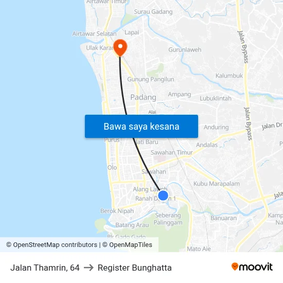 Jalan Thamrin, 64 to Register Bunghatta map