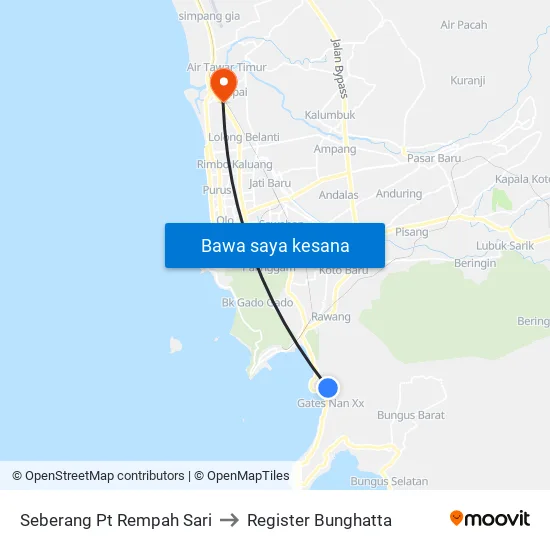 Seberang Pt Rempah Sari to Register Bunghatta map