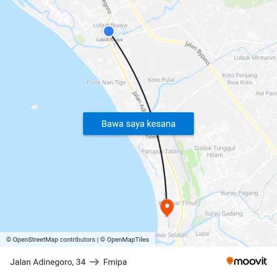 Jalan Adinegoro, 34 to Fmipa map