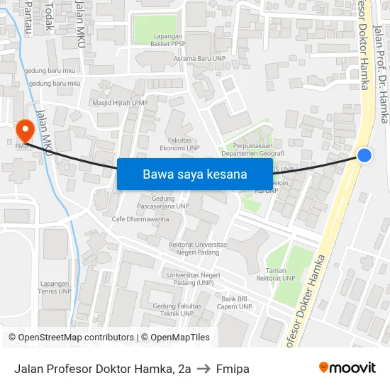 Jalan Profesor Doktor Hamka, 2a to Fmipa map