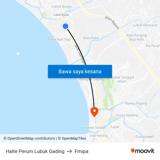 Halte Perum Lubuk Gading to Fmipa map