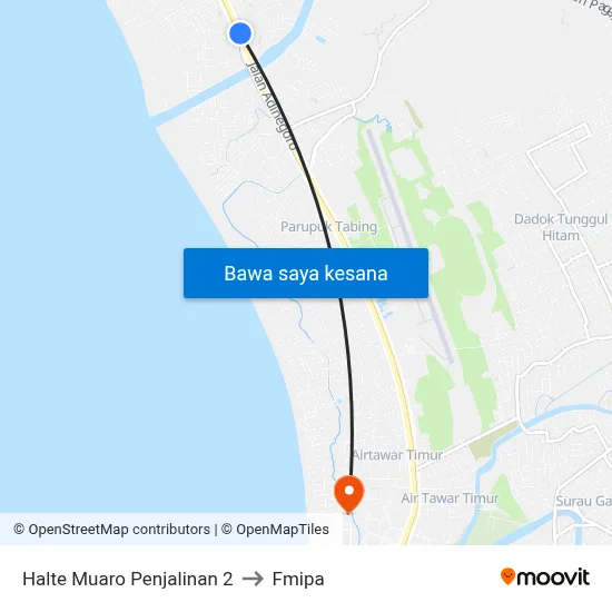 Halte Muaro Penjalinan 2 to Fmipa map