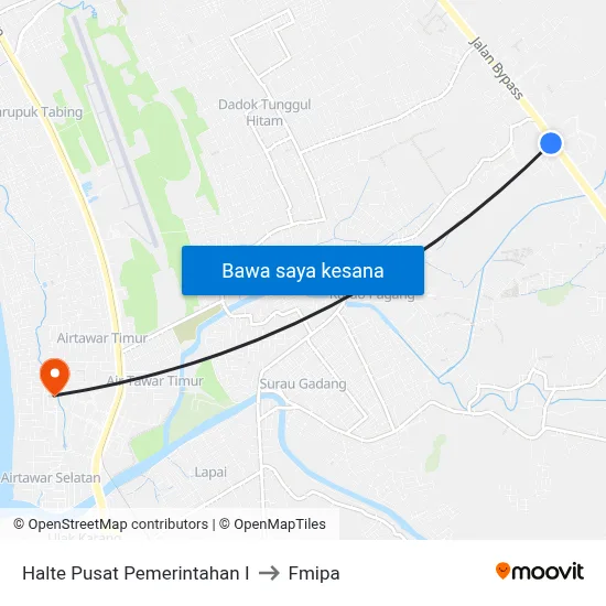 Halte Pusat Pemerintahan I to Fmipa map