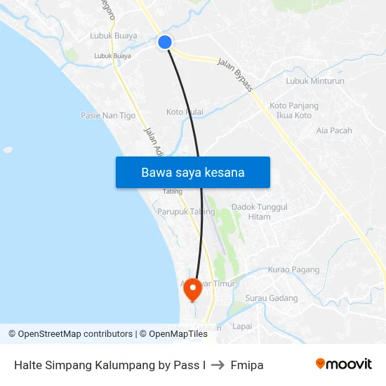 Halte Simpang Kalumpang by Pass I to Fmipa map