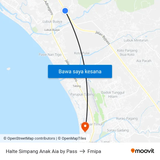 Halte Simpang Anak Aia by Pass to Fmipa map