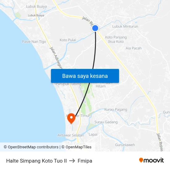 Halte Simpang Koto Tuo II to Fmipa map