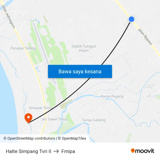 Halte Simpang Tvri II to Fmipa map