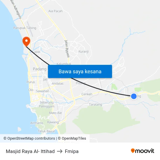 Masjid Raya Al- Ittihad to Fmipa map