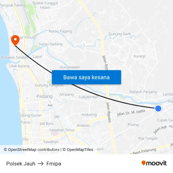 Polsek Jauh to Fmipa map
