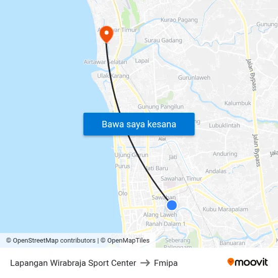 Lapangan Wirabraja Sport Center to Fmipa map