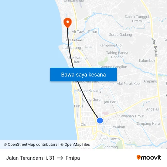 Jalan Terandam Ii, 31 to Fmipa map