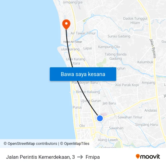 Jalan Perintis Kemerdekaan, 3 to Fmipa map