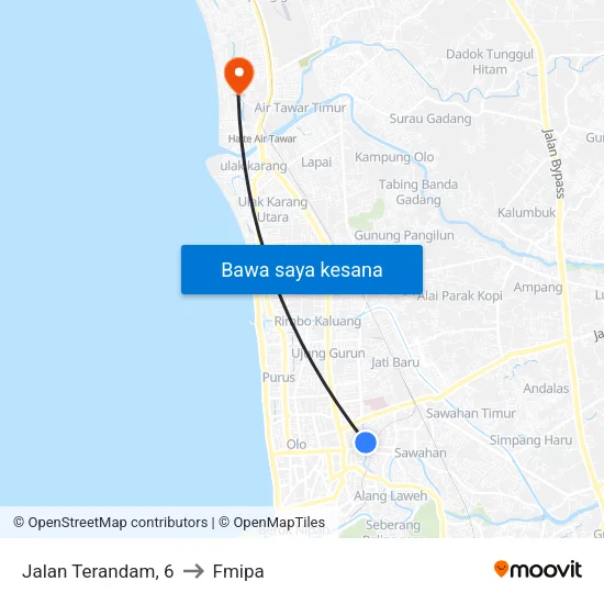 Jalan Terandam, 6 to Fmipa map