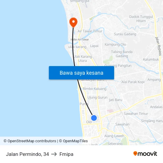 Jalan Permindo, 34 to Fmipa map