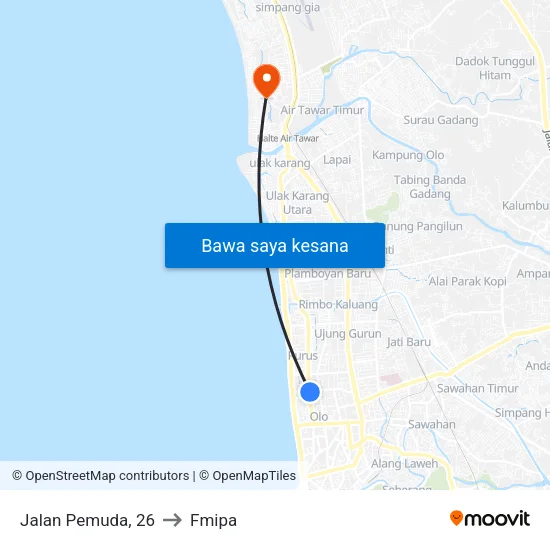 Jalan Pemuda, 26 to Fmipa map
