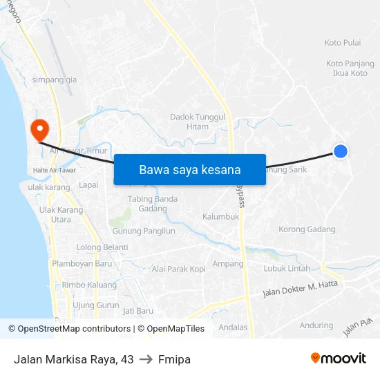 Jalan Markisa Raya, 43 to Fmipa map