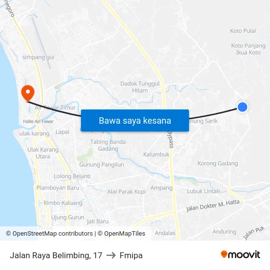 Jalan Raya Belimbing, 17 to Fmipa map