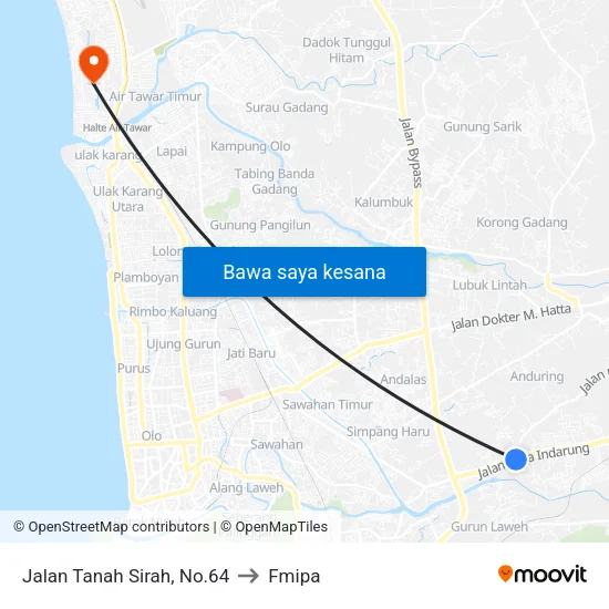 Jalan Tanah Sirah, No.64 to Fmipa map