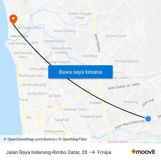 Jalan Raya Indarung-Rimbo Datar, 28 to Fmipa map