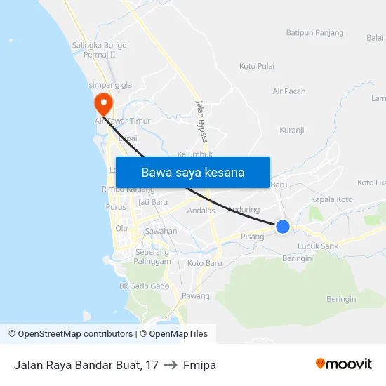 Jalan Raya Bandar Buat, 17 to Fmipa map