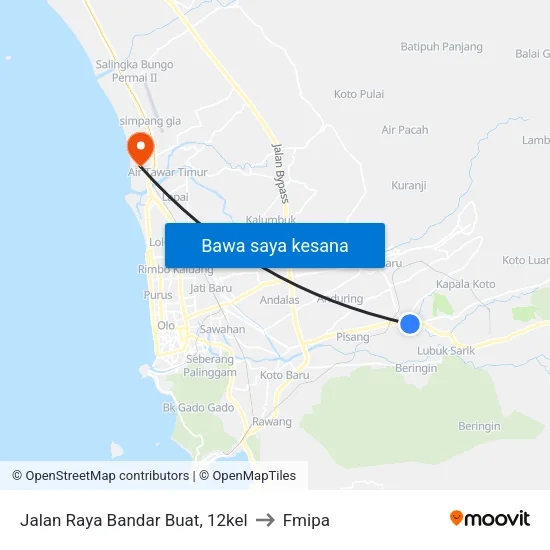Jalan Raya Bandar Buat, 12kel to Fmipa map