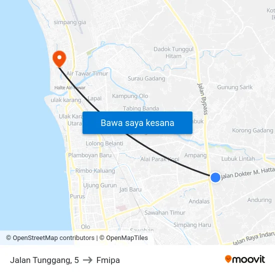 Jalan Tunggang, 5 to Fmipa map