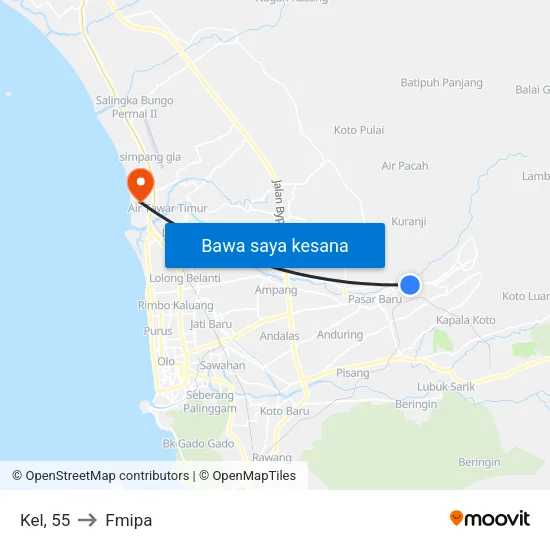 Kel, 55 to Fmipa map