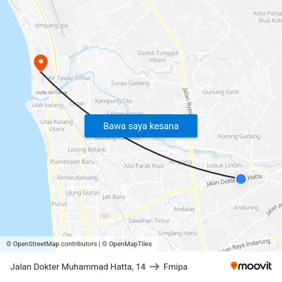 Jalan Dokter Muhammad Hatta, 14 to Fmipa map