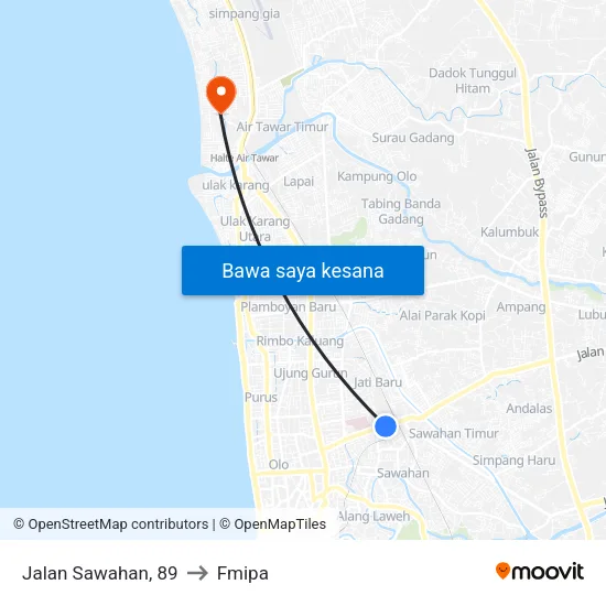 Jalan Sawahan, 89 to Fmipa map