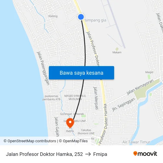 Jalan Profesor Doktor Hamka, 252 to Fmipa map