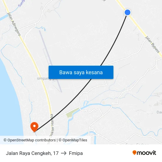Jalan Raya Cengkeh, 17 to Fmipa map