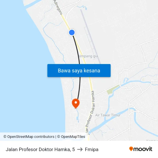 Jalan Profesor Doktor Hamka, 5 to Fmipa map