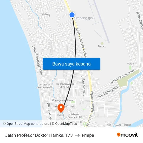 Jalan Profesor Doktor Hamka, 173 to Fmipa map