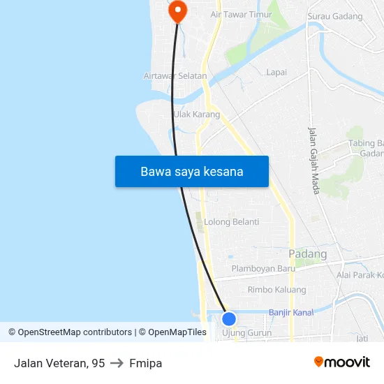 Jalan Veteran, 95 to Fmipa map