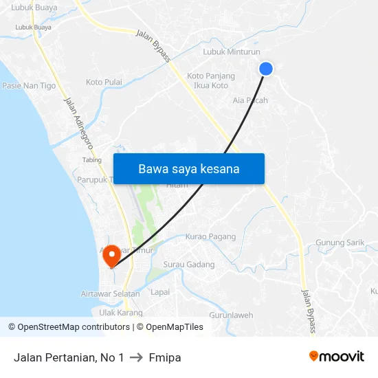 Jalan Pertanian, No 1 to Fmipa map